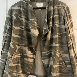 Caslon Camouflage Open Front Blazer